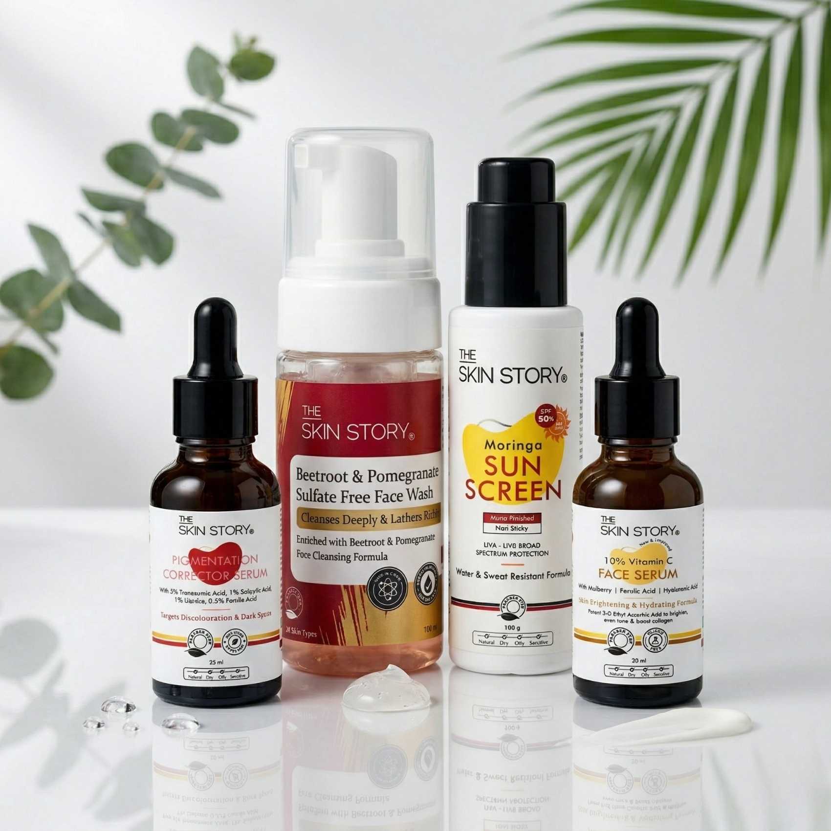 Early Onset Pigmentation 4 steps - Facewash+Corrector Serum+10% Vitamin Serum+Sunscreen SPF50 - The Skin Story -