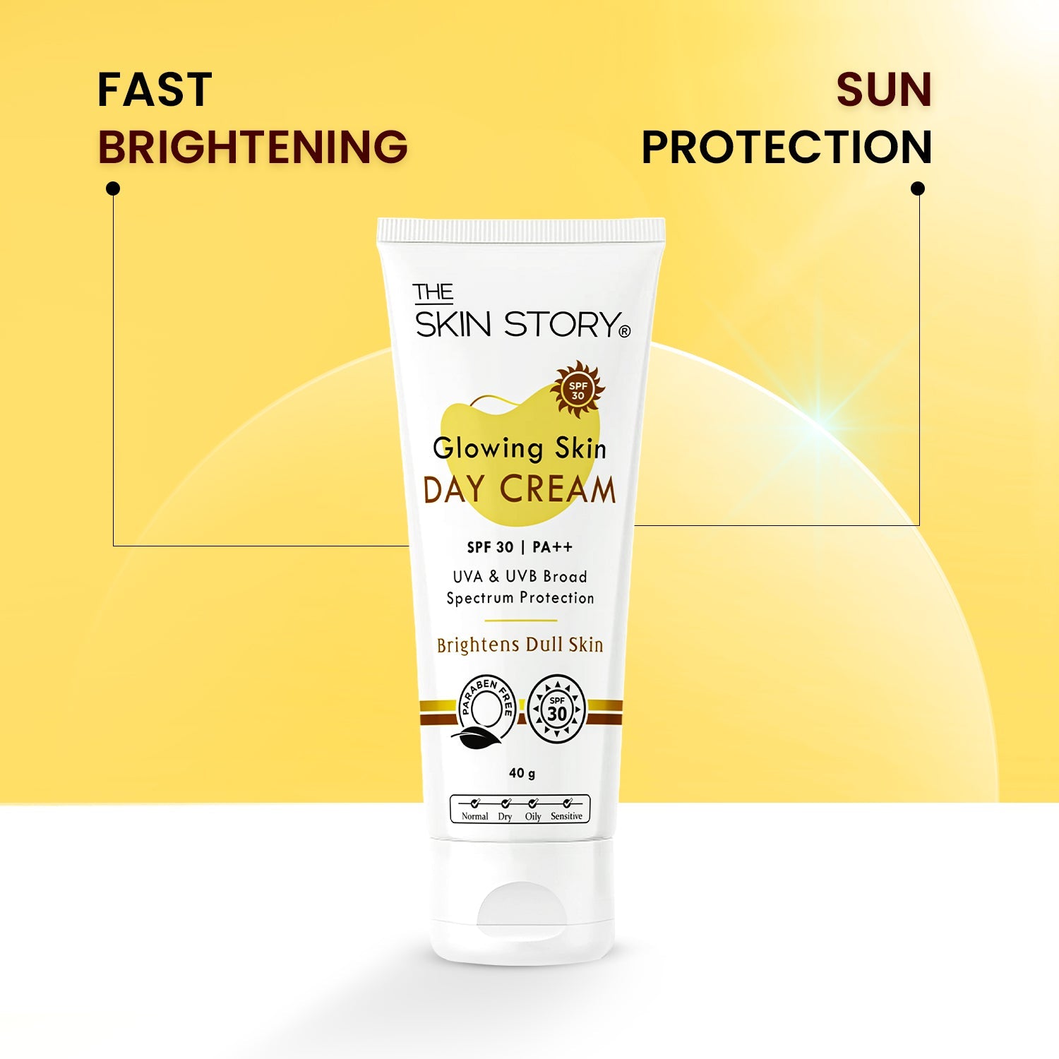 Glowing Skin Day Cream SPF 30 + Moisturiser - The Skin Story - Face Care