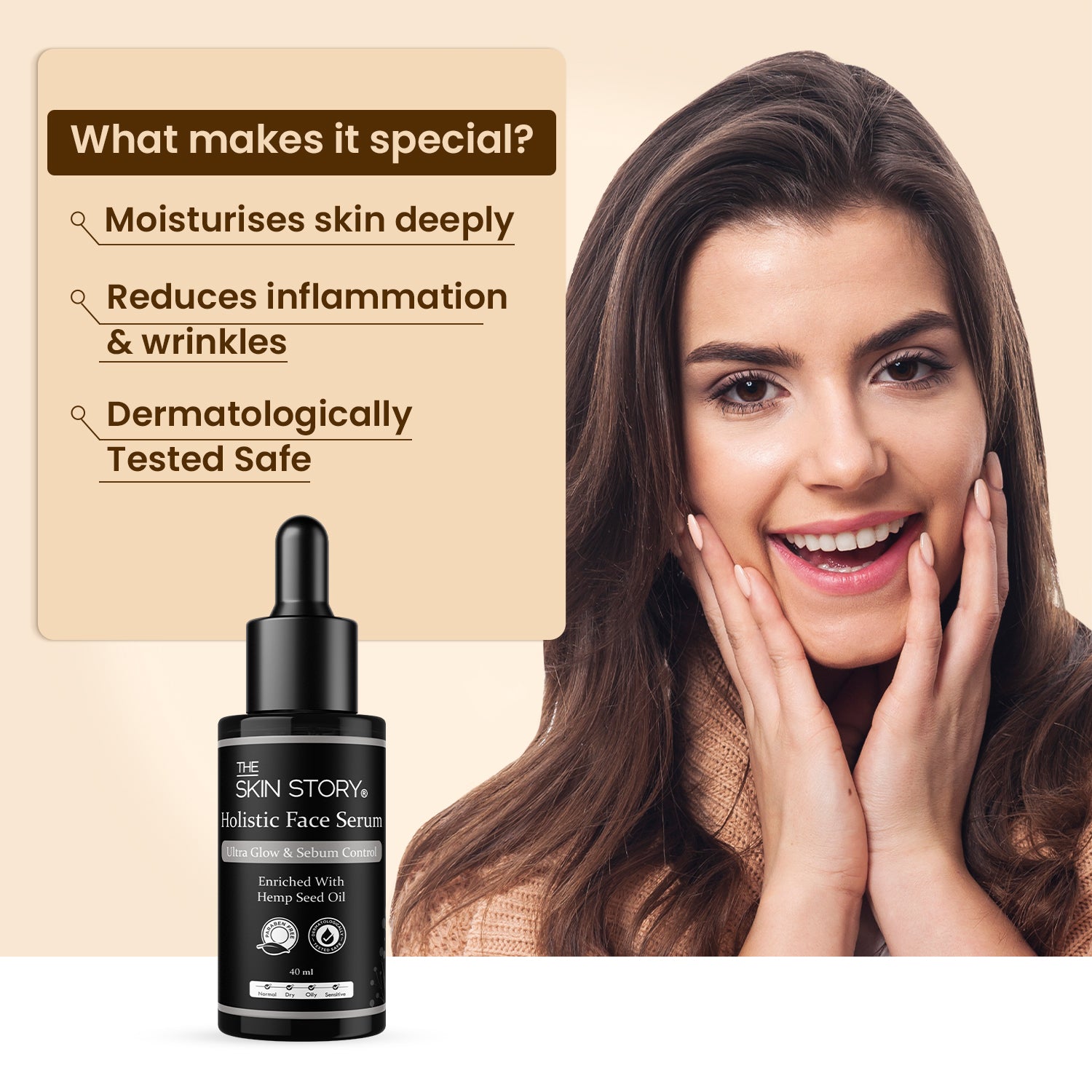 Holistic Hemp Serum | Ultra Glow & Sebum Control | Hemp Seed Oil | 40ml