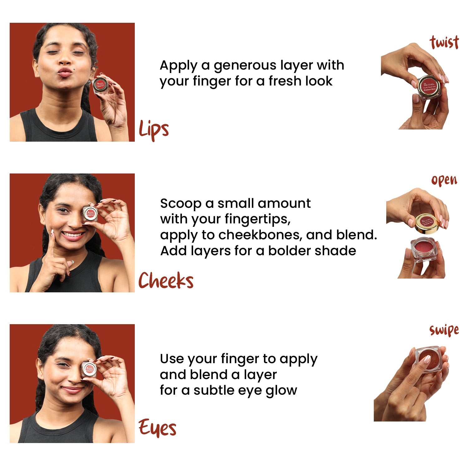 Lip & Cheek Tint Radiant Rust - The Skin Story - Lip & Cheek Tint