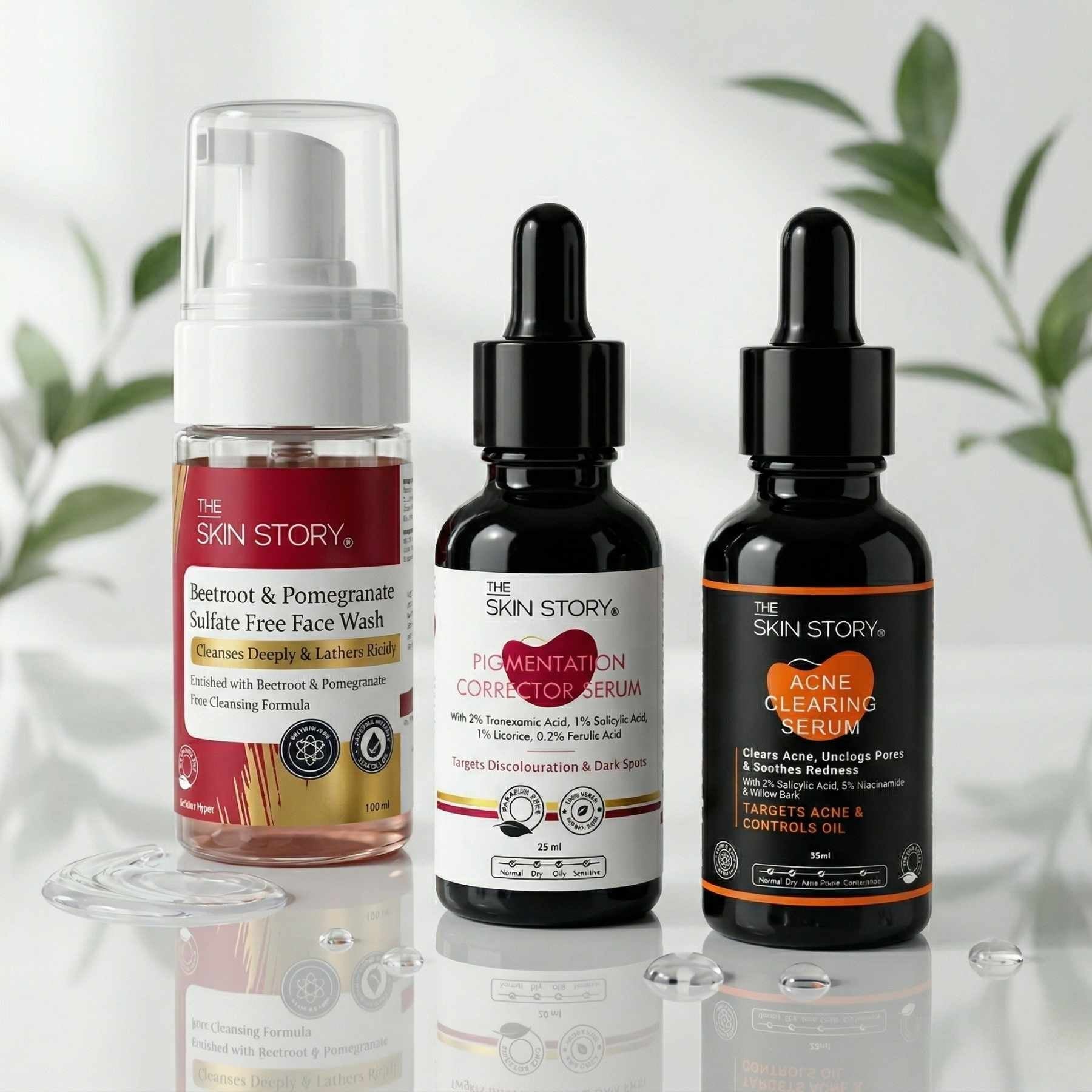 Melesma 3 Steps - Facewash+Serums - The Skin Story -