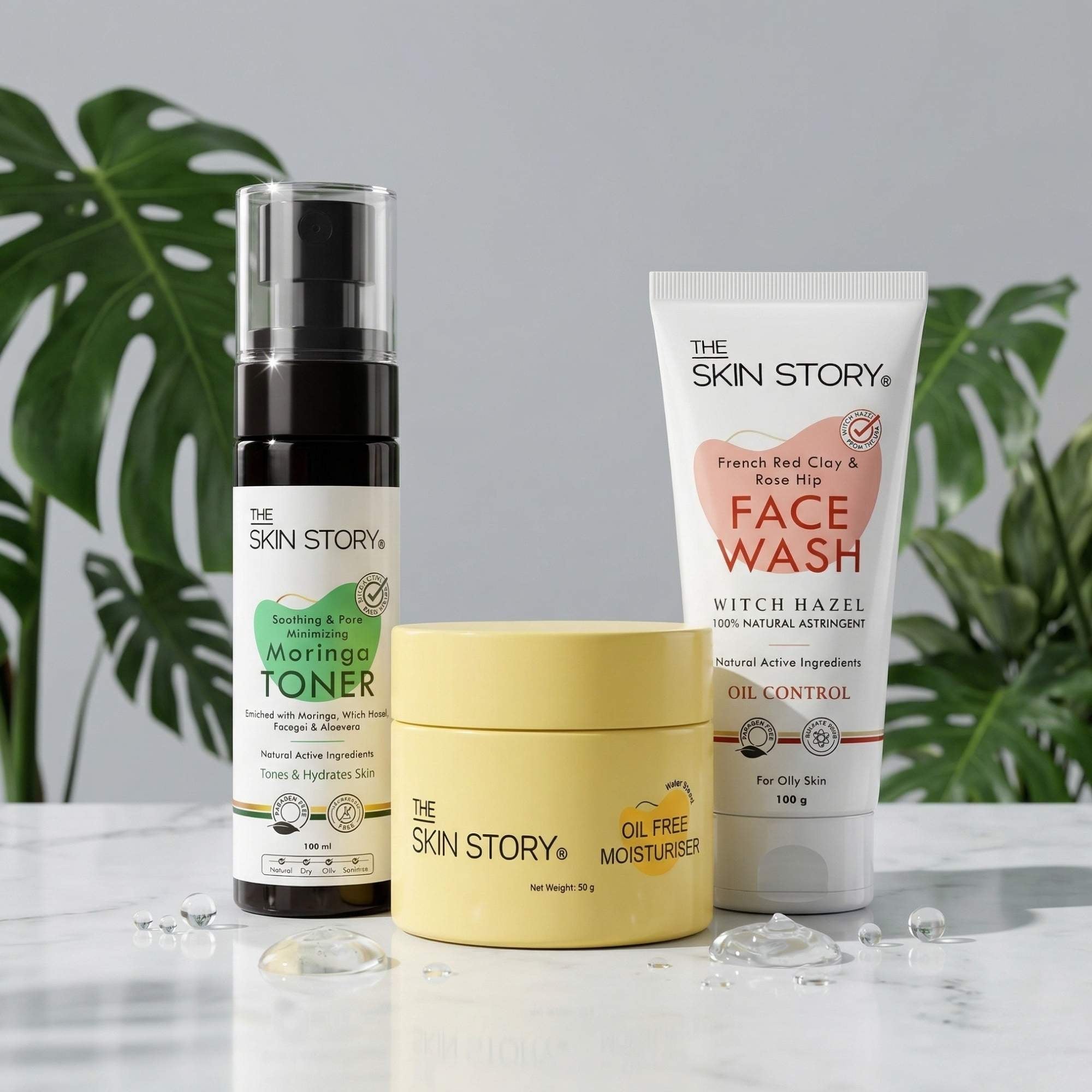 Oil Control 3 Steps - Facewash+Toner+Moisturiser - The Skin Story -