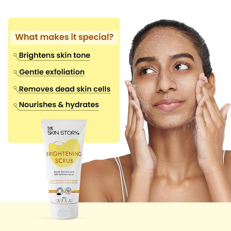 Brightening Scrub | Exfoliates & Hydrates | Evens Skin Tone & Boosts Glow | 100g