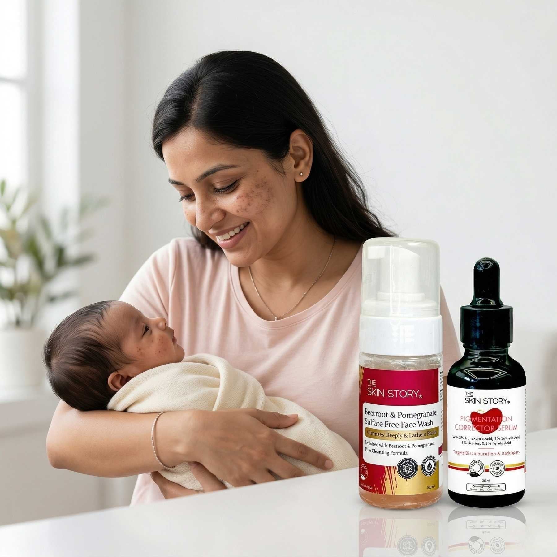 Post Pregnancy 2 Step - Facewash+10% Vitamin C Face Serum - The Skin Story -