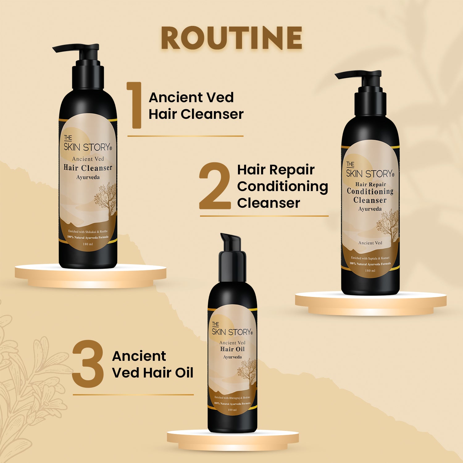 Ayurvedic Hair Growth Oil Strengthens Roots & Promotes Healthy Hair Amla, Brahmi & Bhringraj 100ml