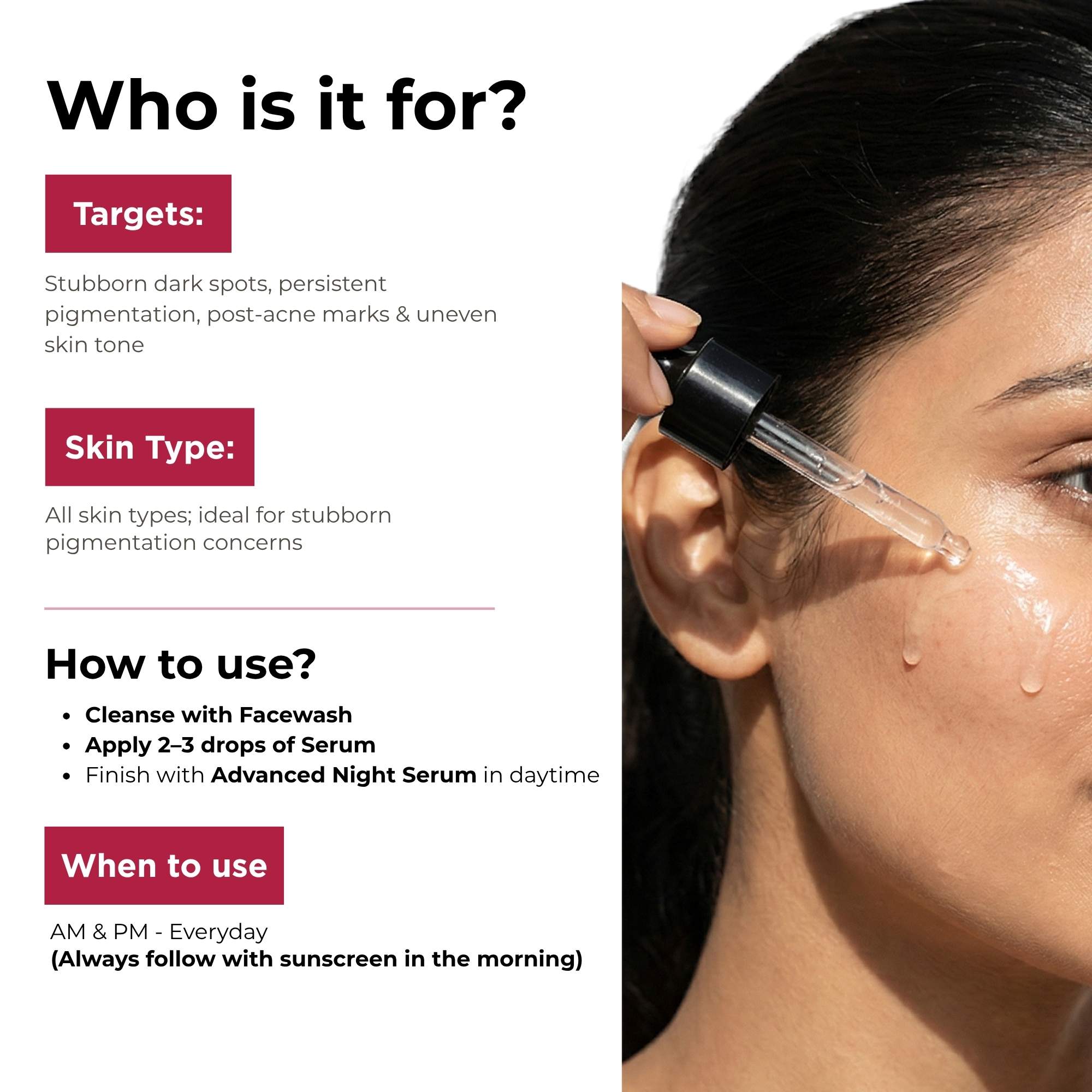 Stuborn Dark Spots 3 Steps - Facewash+Serums - The Skin Story -