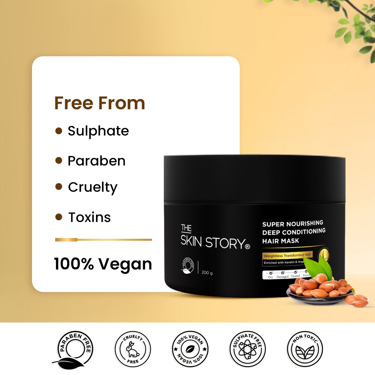 Hair Repair & Nourishing Mask Deep Conditioning & Strengthening Keratin & Argan Oil 200g