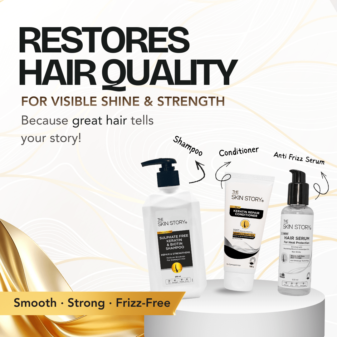 Sulphate - Free Keratin & Biotin Shampoo – Repairs Damaged Hair - The Skin Story - Hair Care Combo