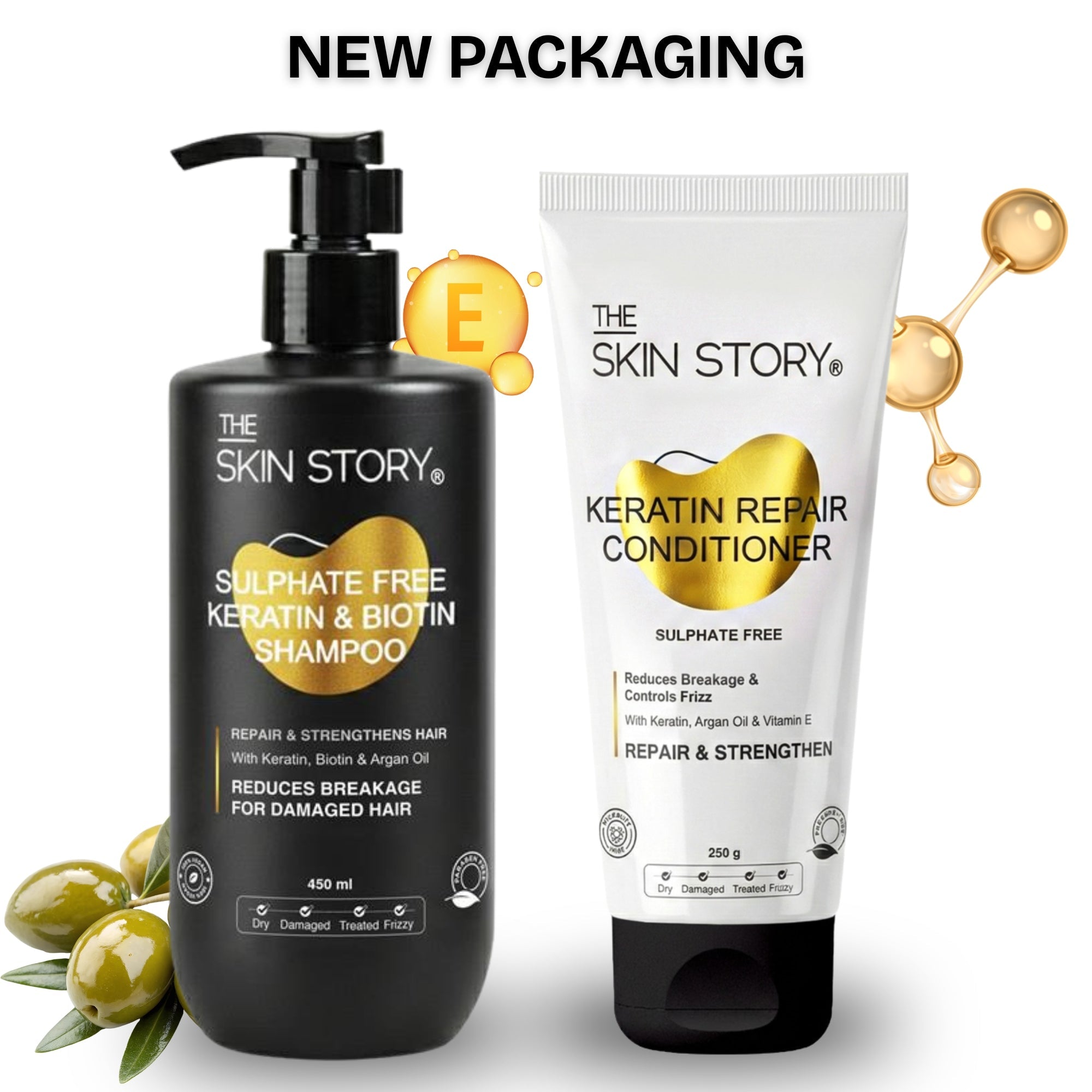 Sulphate Free Shampoo & Conditioner For Dry & Damaged Hair - The Skin Story -