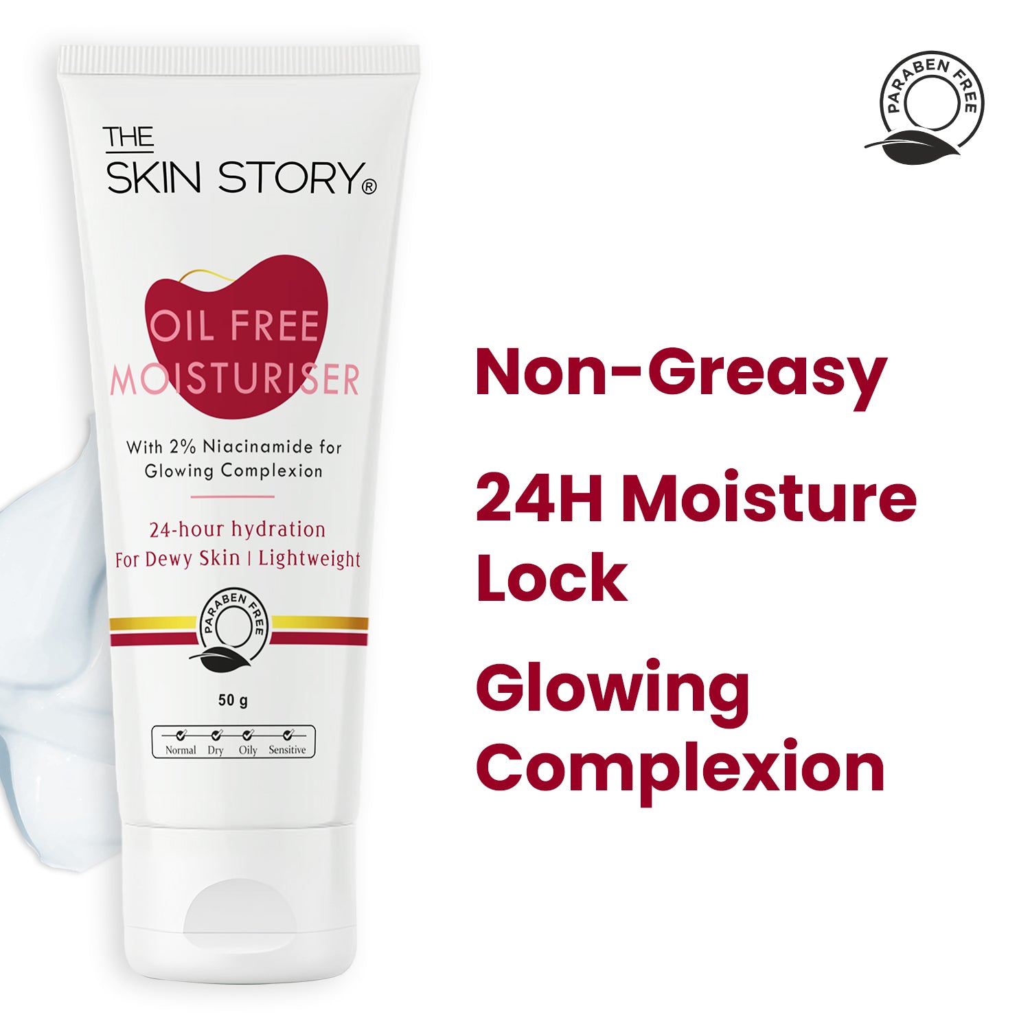 2% Niacinamide Oil Free Moisturiser | Glowing Complexion 24 hour hydration for plump dewy skin | 50g