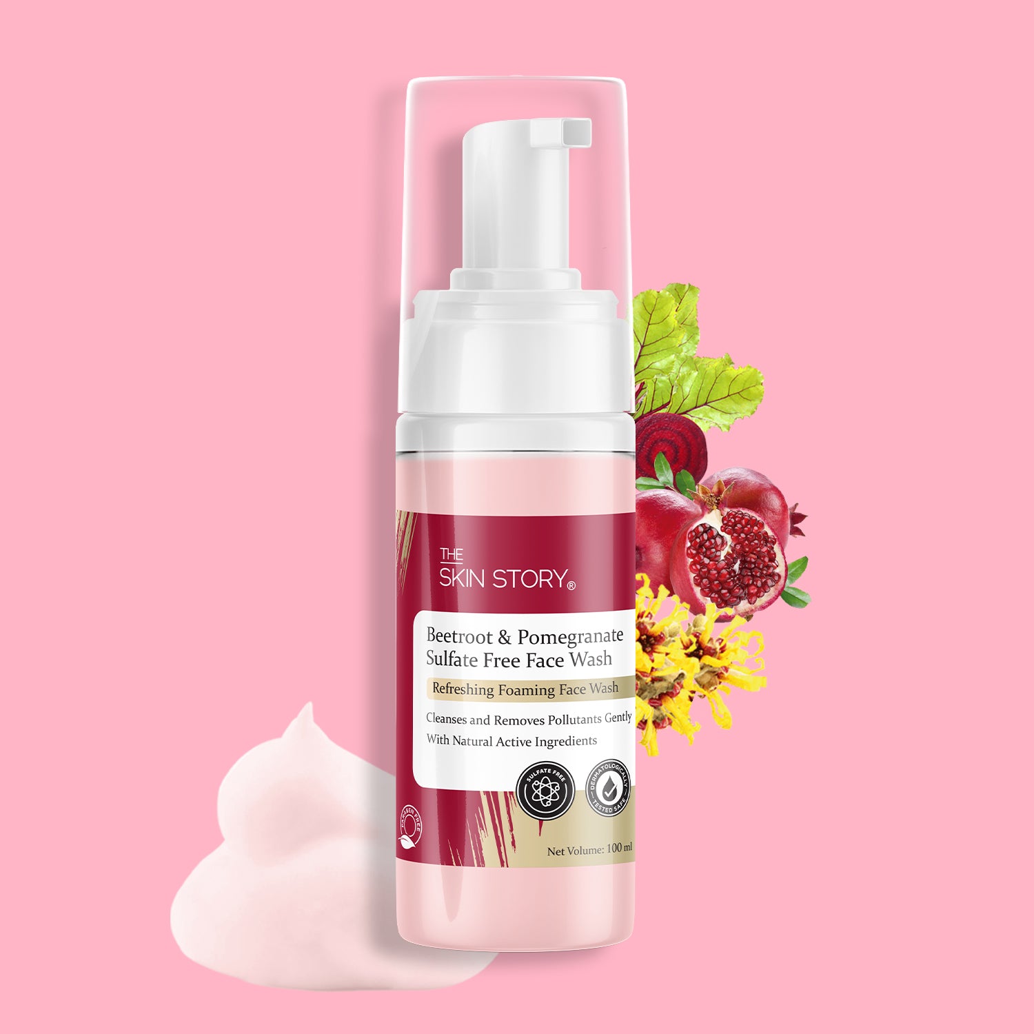 Pore Cleansing Foaming Face Wash With Beetroot &amp; Pomegranate