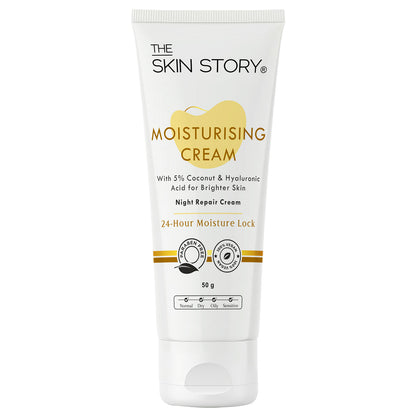 Moisturising Night Cream 5% Coconut Oil Deep Nourishing &amp; Brightening 50g