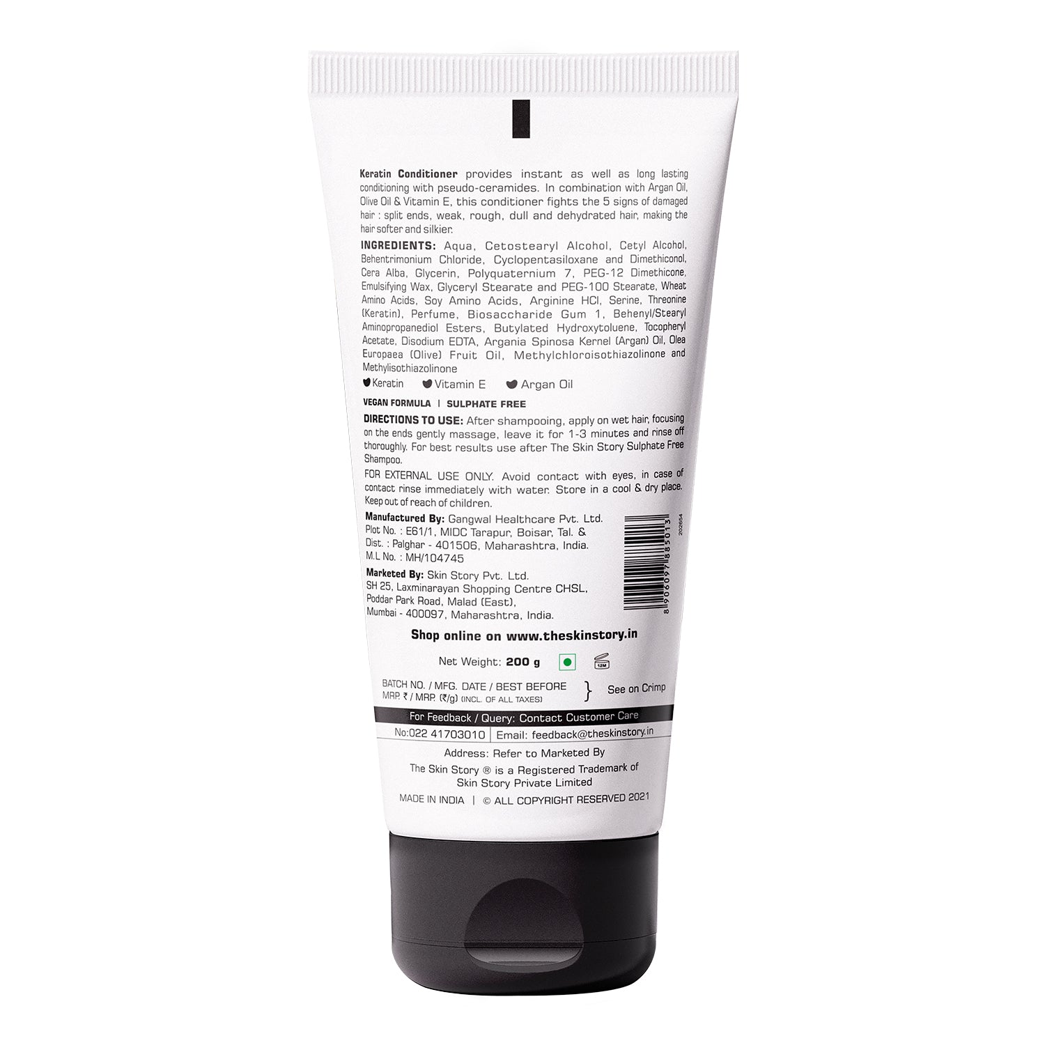 Sulphate Free Keratin Repair Conditioner, 200g