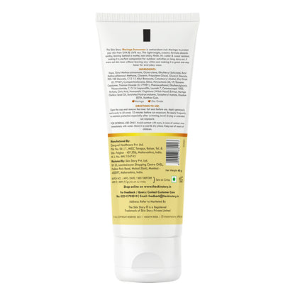 Moringa Sunscreen SPF 50 | UVA/UVB Protection &amp; Moisture Lock | Moringa Oil | 40g