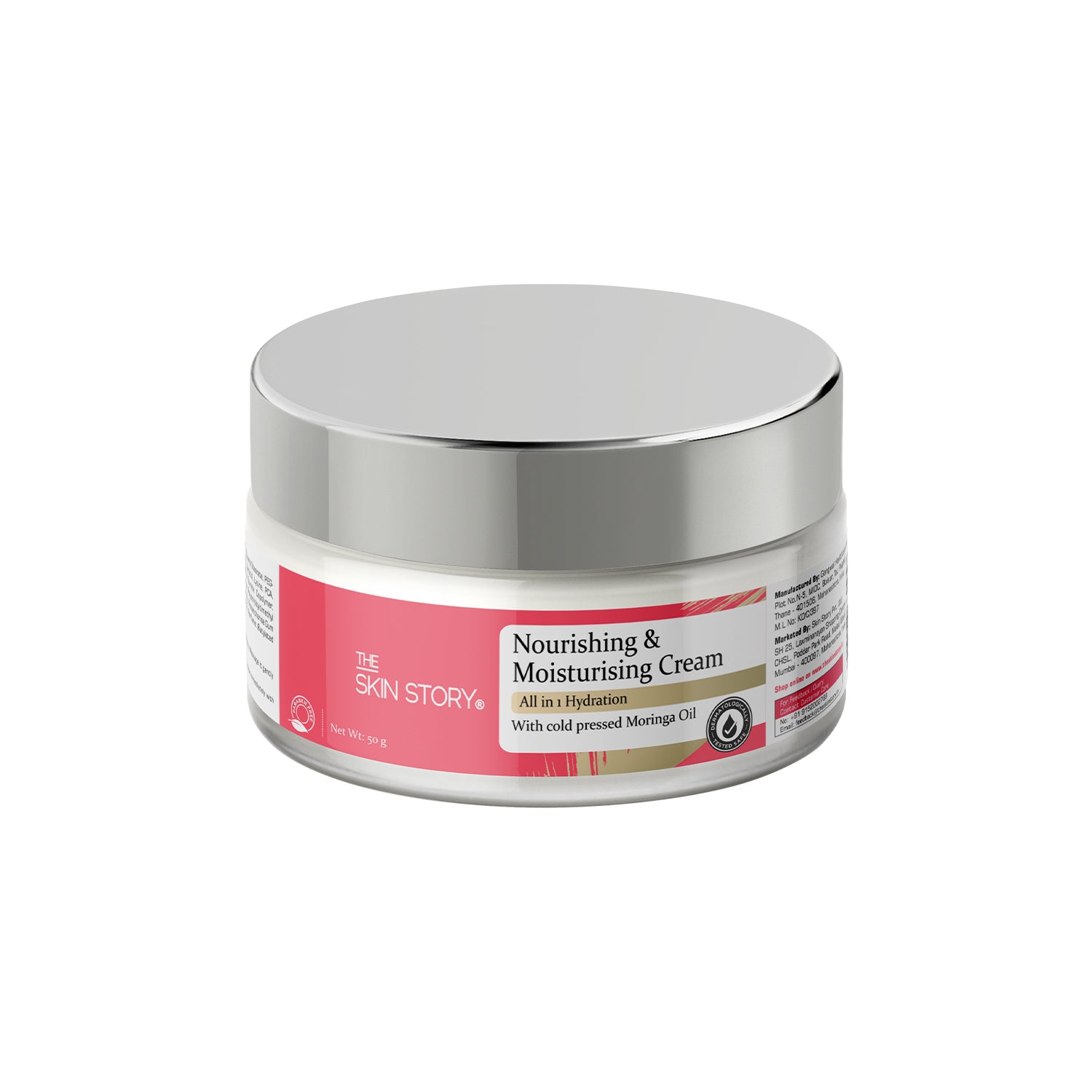 Moisturising Cream | Intense Hydration | Non Oily | All Skin Types | Moringa, Wheat Protein, Amino Acids | 50g