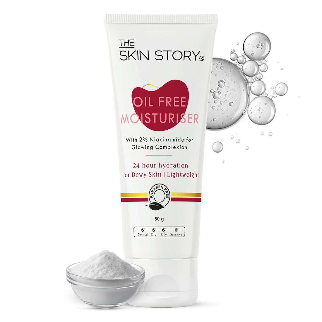 2% Niacinamide Oil Free Moisturiser | Glowing Complexion 24 hour hydration for plump dewy skin | 50g