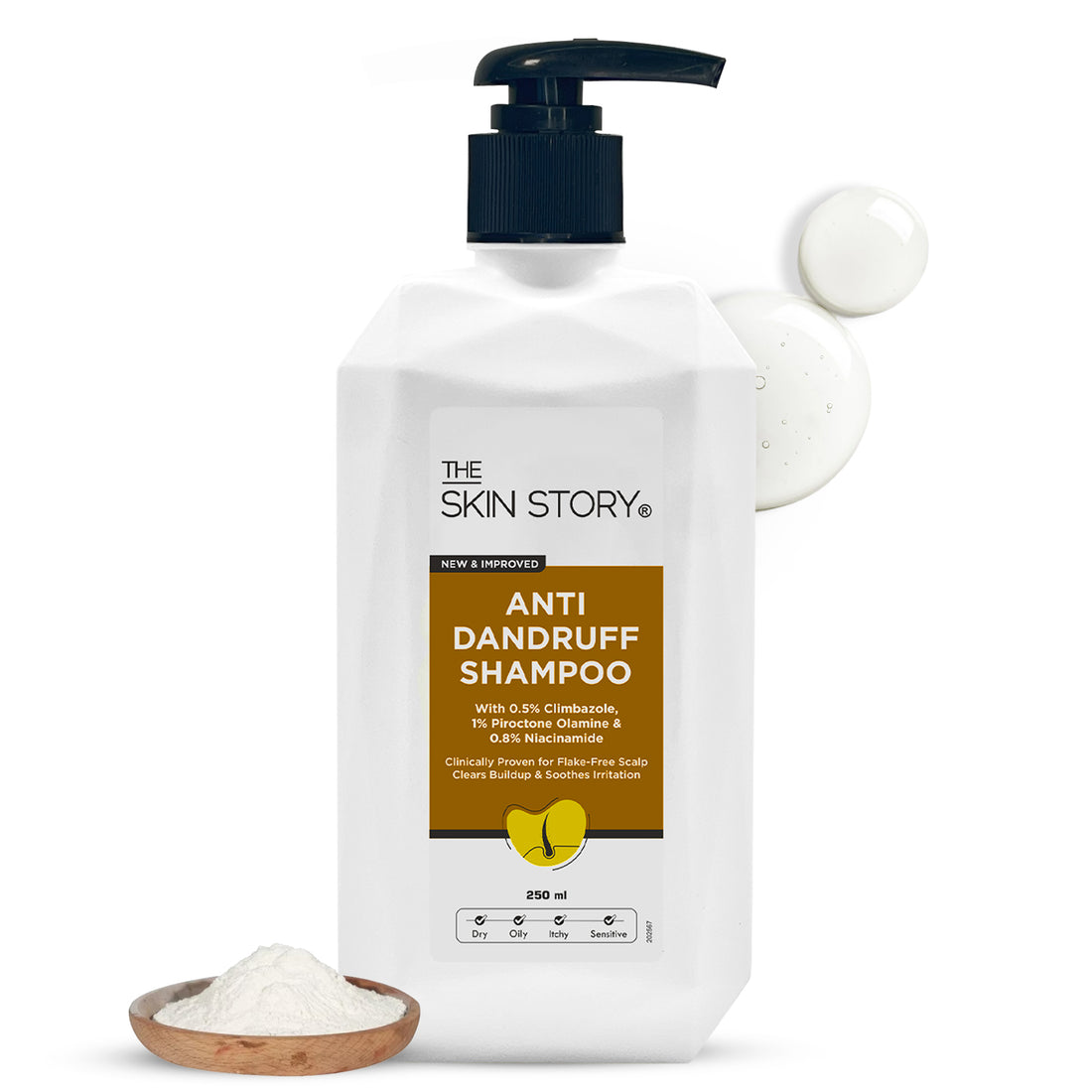 Anti Dandruff Shampoo Flake-Free with 0.5% Climbazole &amp; 1% Niacinamide 250ml