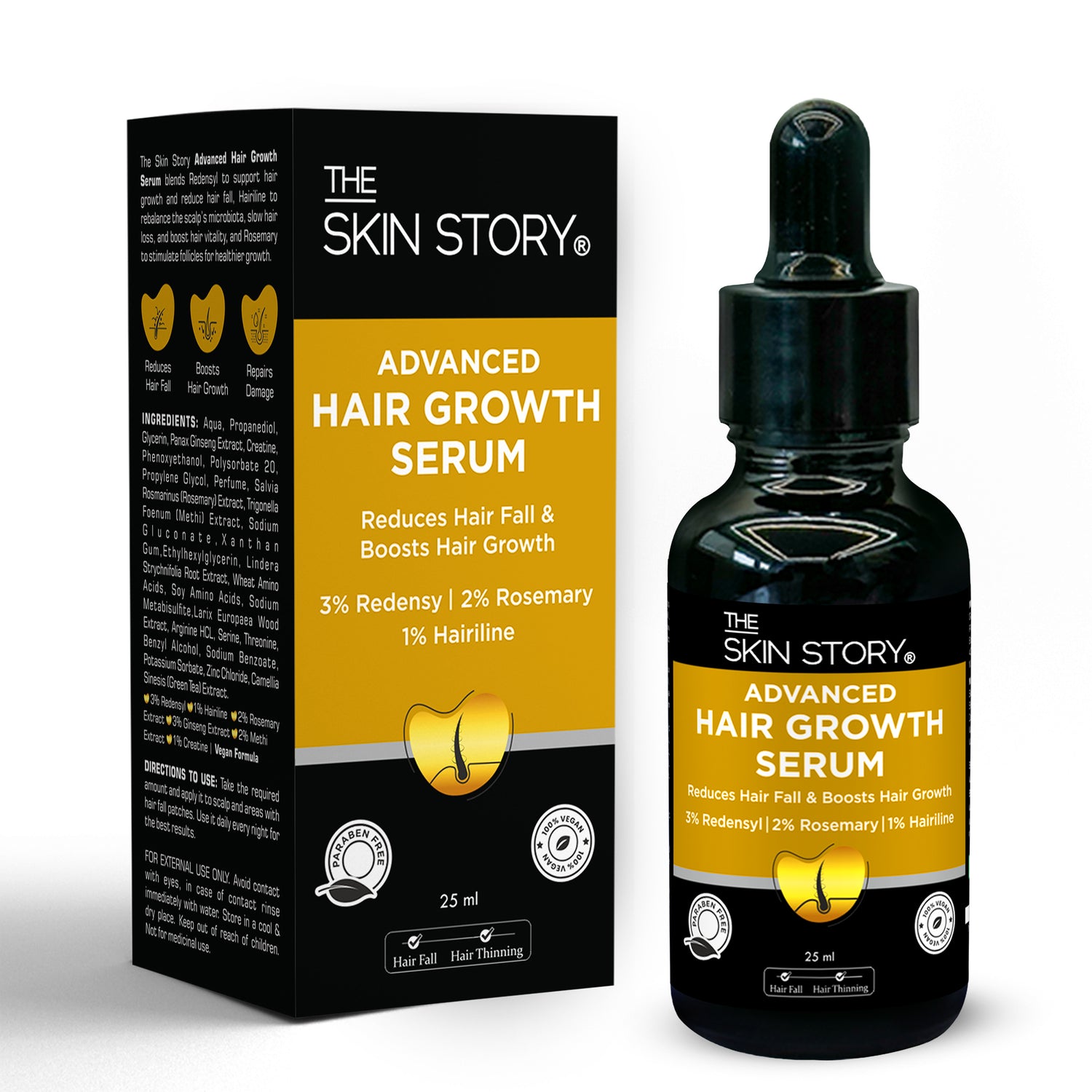 Advanced Hair Growth Serum 3% Redensyl®️ + 2% Rosemarry + 1% Hair Line, 25ml