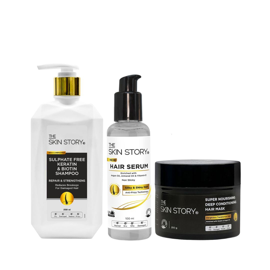 Sulphate Free Keratin Shampoo, Hair Serum &amp; Hair Mask