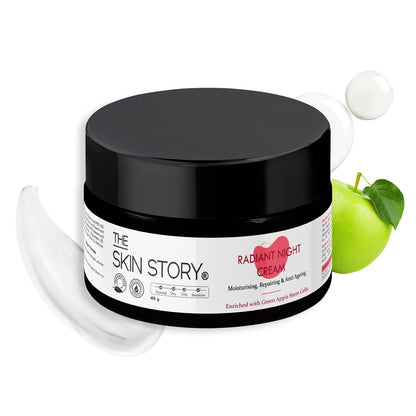 Radiant Night Cream | Fights Fine Lines &amp; Wrinkles | Green Apple Stem Cells | 45g