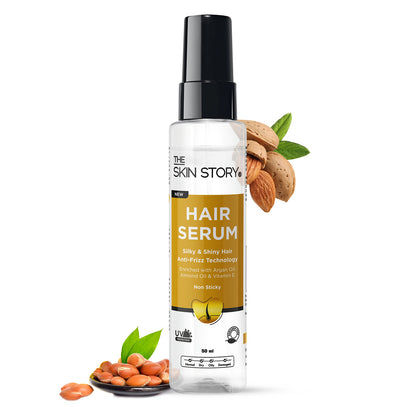 Anti-Frizz Hair Serum | Non-Sticky &amp; UV Protection | Argan Oil &amp; Almond Oil | 50ml