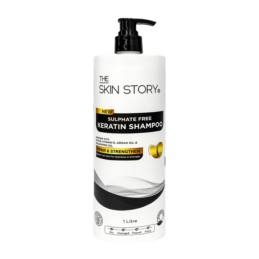 Sulphate Free Keratin &amp; Biotin Shampoo Repairs Damaged Hair 1 Litre