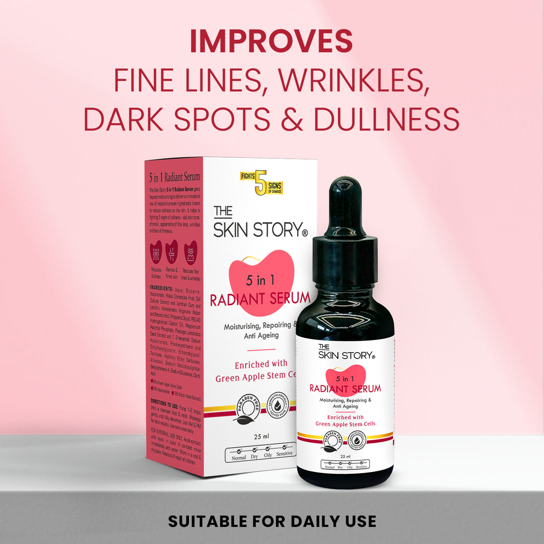 5 in 1 Radiant Serum | Anti Aging Serum | Green Apple Stem Cells | 40ml