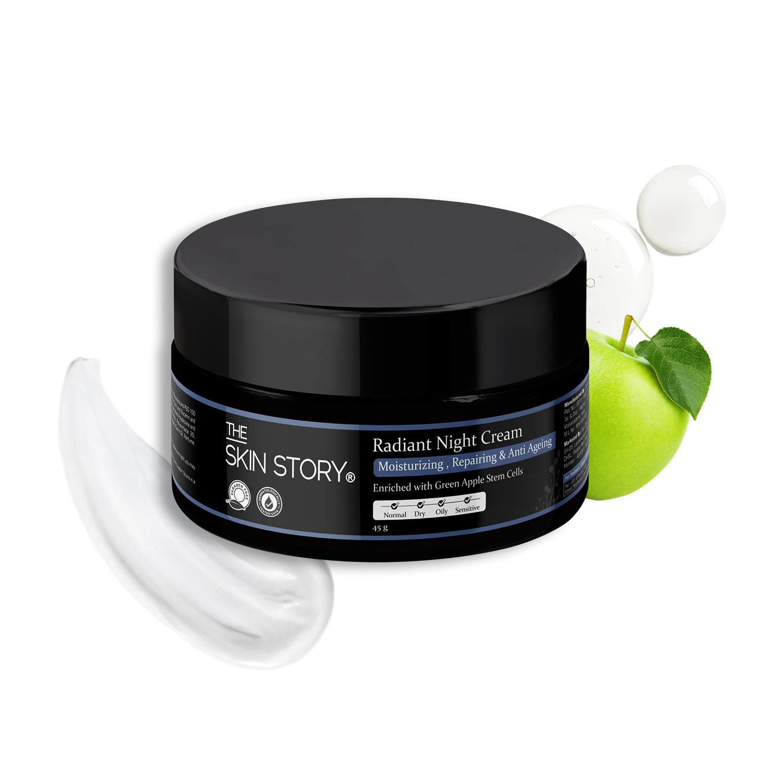 The Skin Story Anti Ageing Radiant Night Cream for Women  |  Night Cream for Glowing & Radiant Skin |Fights Fine Lines & Wrinkles | For Women |With Stem Cells  45g