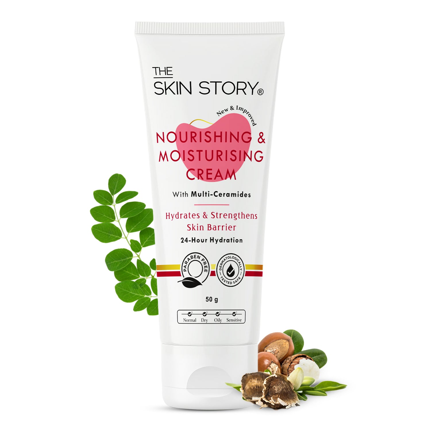 Nourishing &amp; Moisturising Cream with Ceramide | 24-Hour Hydration Barrier Repair| Ceramide, Moringa Oil, Wheat Germ Oil &amp; Protein| 50g