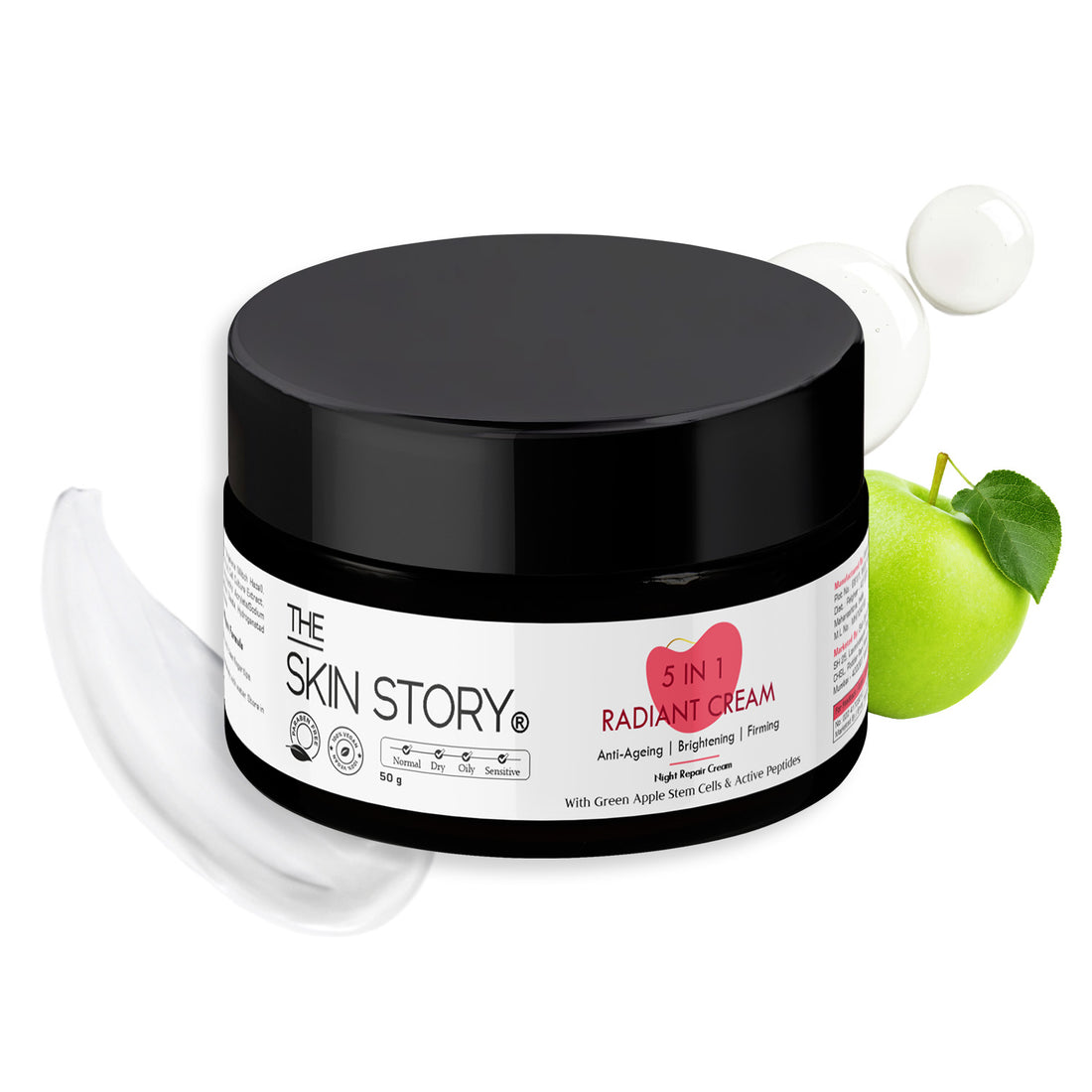 5 in 1 Radiant Day Cream | Anti-Aging &amp; Hydrating | Green Apple Stem Cells | 50g