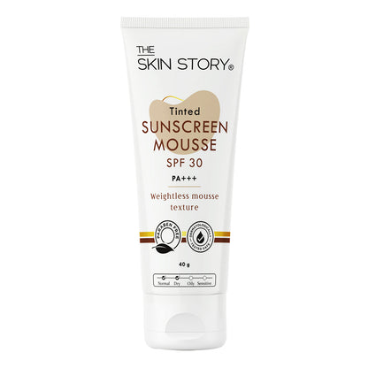 Tinted Sunscreen Mousse | SPF 30 | Protects &amp; Enhances Skin Tone | 40g
