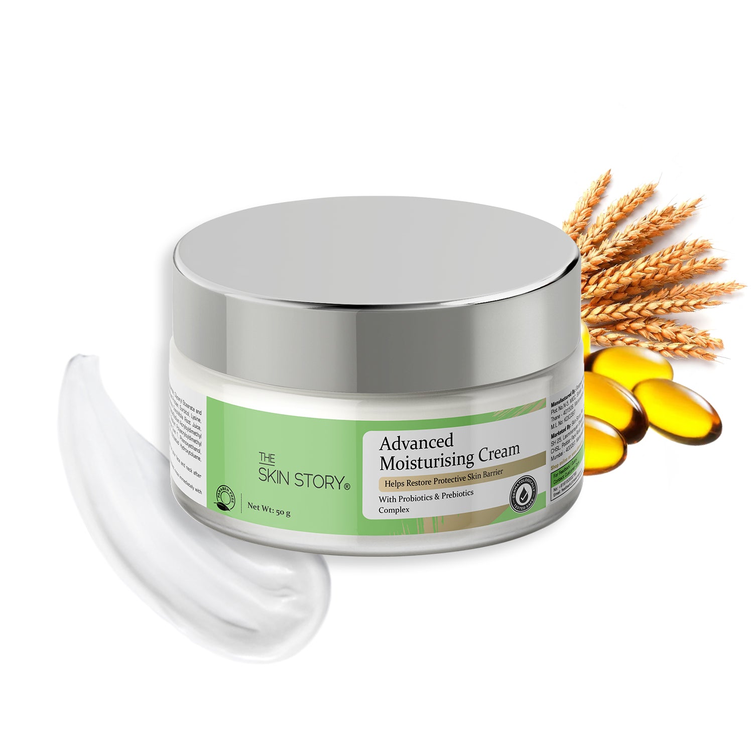 Advanced Repair Moisturising Cream | Light Weight | Hydration &amp; Nourishment | Non Oily | All Skin Types | Wheat Germ Oil &amp; Vitamin E | 50g