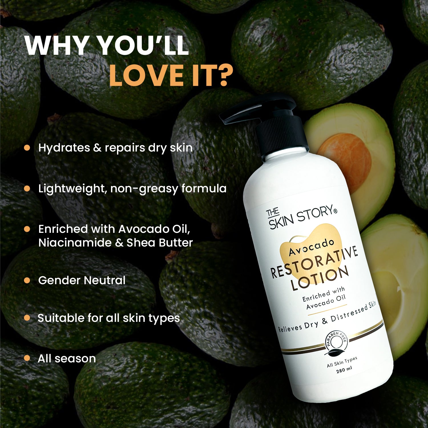 Avocado Restorative Lotion, 280ml