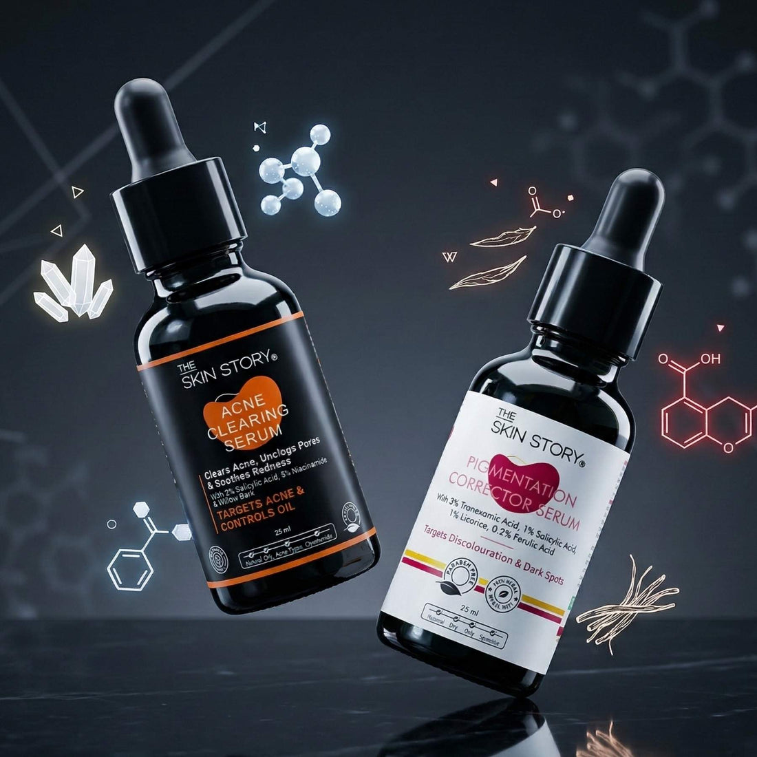 2 Step Active Acne + Marks Regime with Serums - The Skin Story - 