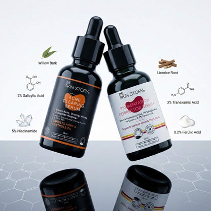 2 Step Active Acne + Marks Regime with Serums - The Skin Story - 