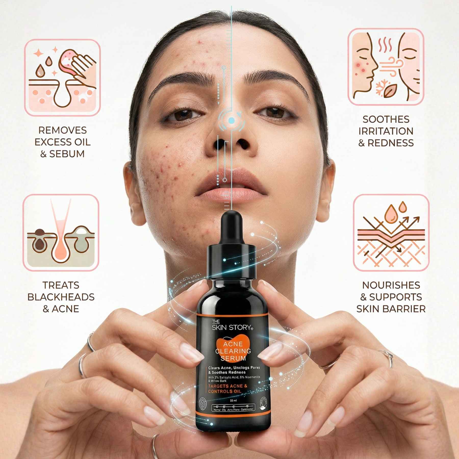 2 Steps PCOD Acne Regime with Facewash &amp; Serums - The Skin Story - 