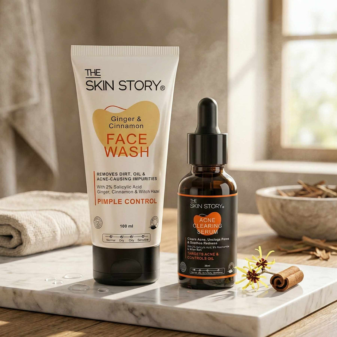 2 Steps PCOD Acne Regime with Facewash &amp; Serums - The Skin Story - 
