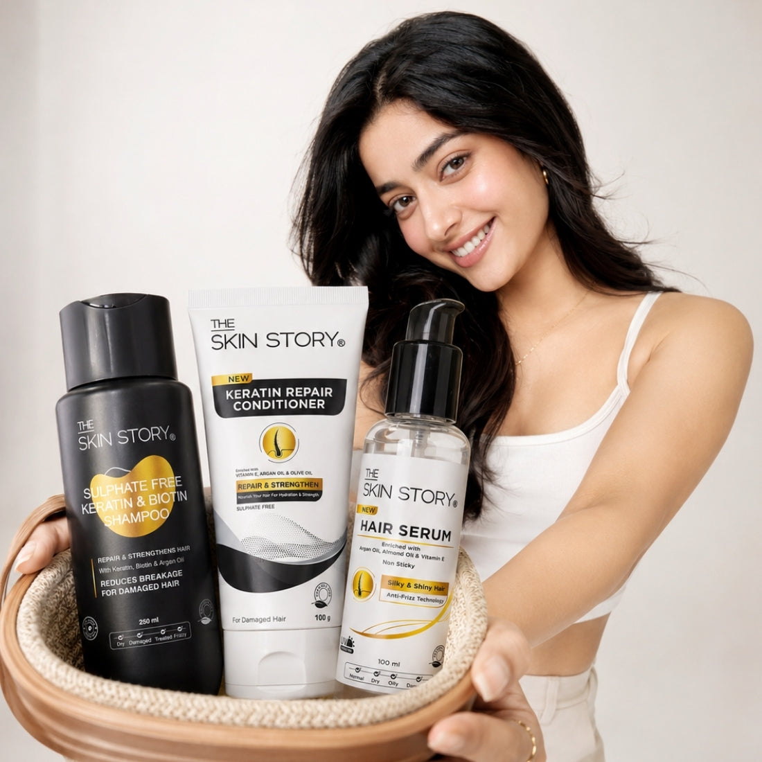 Sulphate Free Keratin Shampoo, Conditioner &amp; Heat Protection Hair Serum