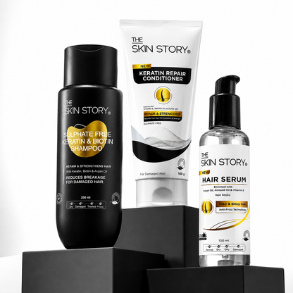 Sulphate Free Keratin Shampoo, Conditioner &amp; Heat Protection Hair Serum
