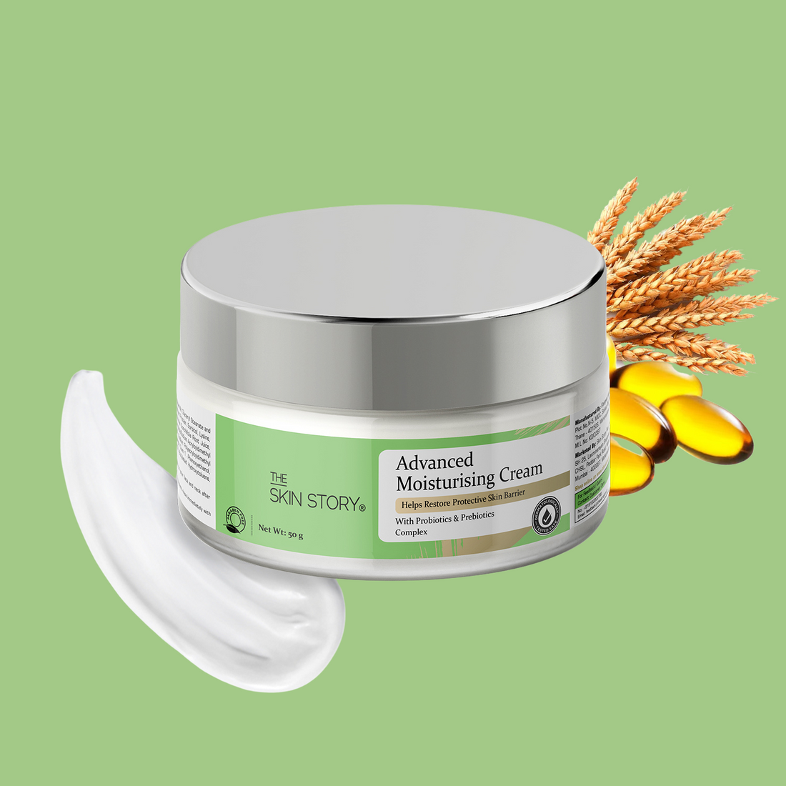 Advanced Repair Moisturising Cream | Light Weight | Hydration &amp; Nourishment | Non Oily | All Skin Types | Wheat Germ Oil &amp; Vitamin E | 50g