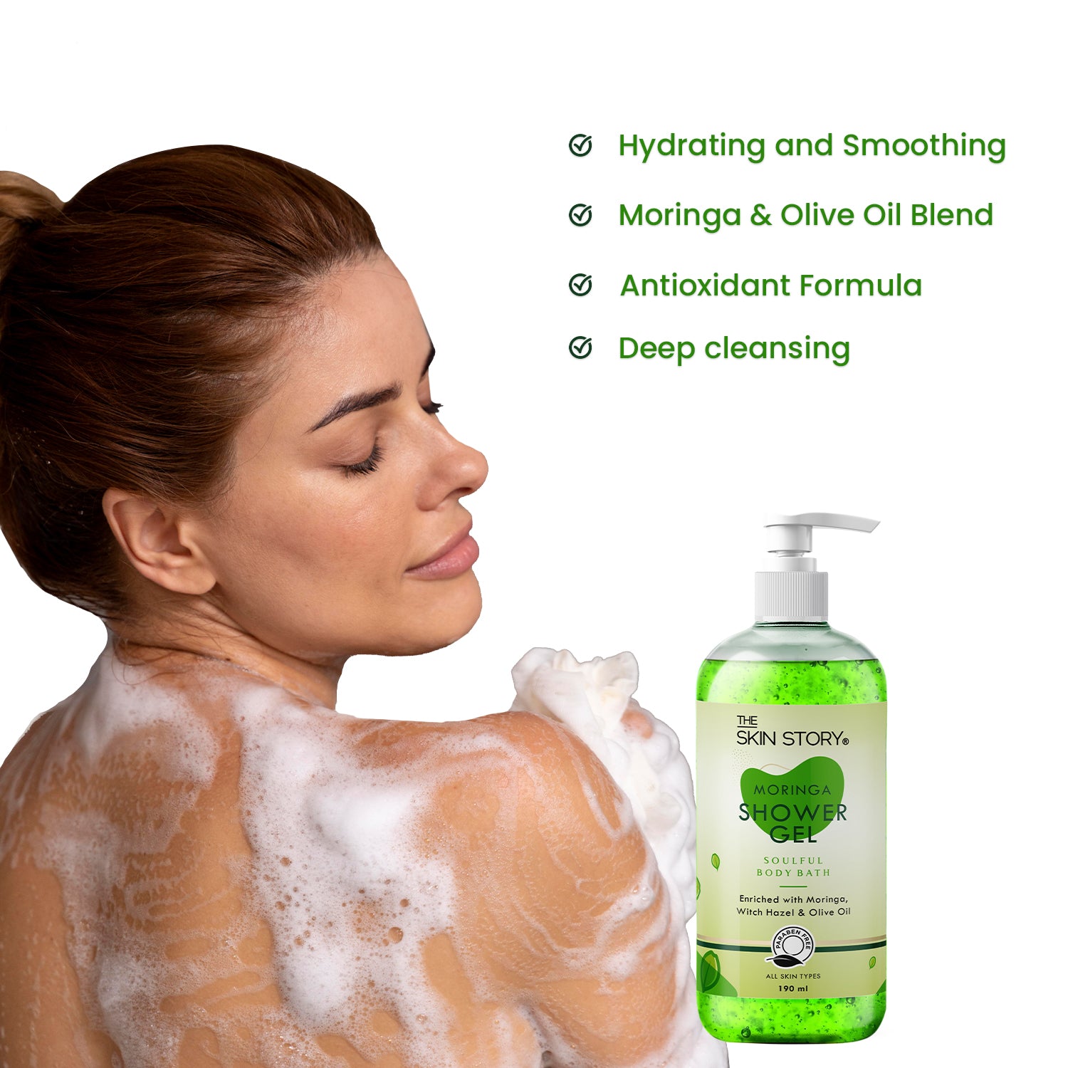 Reviving Shower Gel | All Skin Types | Soft Skin | Infused with Moringa &amp; Shea Butter | 190ml