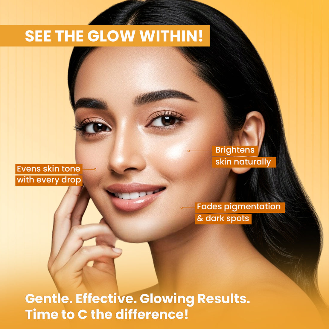 10% Vitamin C Face Serum | Brightens, Evens Skin Tone &amp; Reduces Dark Spots | Stable Glow Formula | 30ml
