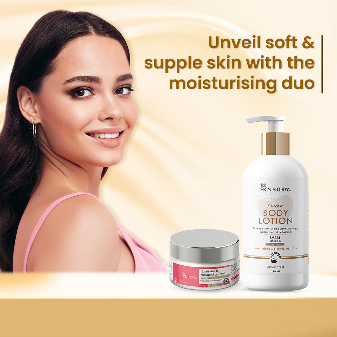 Moisturisation Kit for All Skin (Moisturisation Cream + Hydrating Lotion) | Intense Hydration | Light Weight | Soft Skin | Keratin Rich