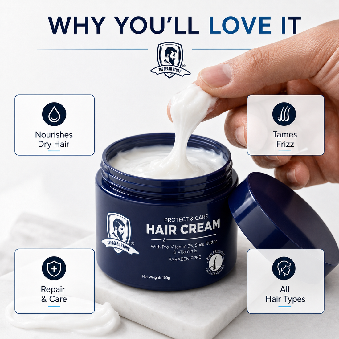Mens Hair Cream UV Protect 100g