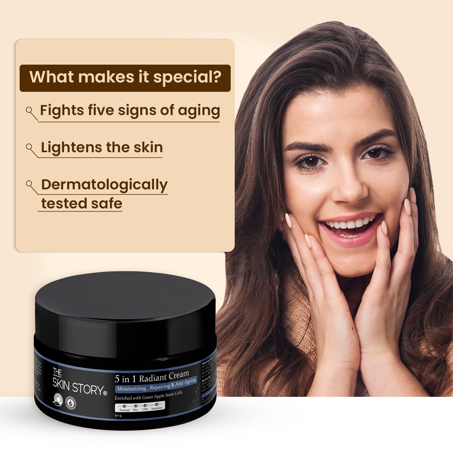 5 in 1 Radiant Moisturising Cream | Anti Aging Day Cream | For Fine Lines and Wrinkles | All Skin Type