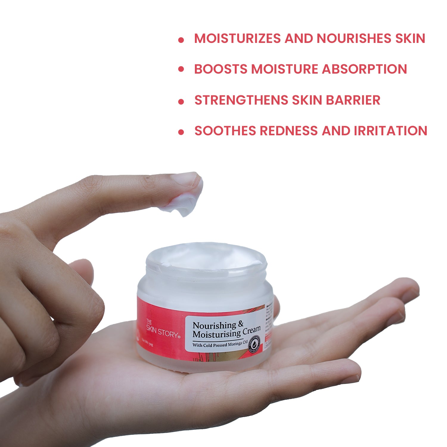 Moisturising Cream | Intense Hydration | Non Oily | All Skin Types | Moringa, Wheat Protein, Amino Acids | 50g