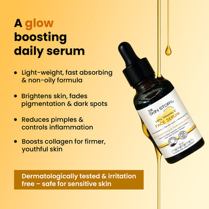 10% Vitamin C Face Serum | Brightens, Evens Skin Tone &amp; Reduces Dark Spots | Stable Glow Formula | 30ml