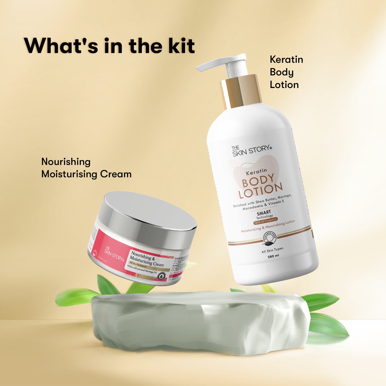Moisturisation Kit for All Skin (Moisturisation Cream + Hydrating Lotion) | Intense Hydration | Light Weight | Soft Skin | Keratin Rich
