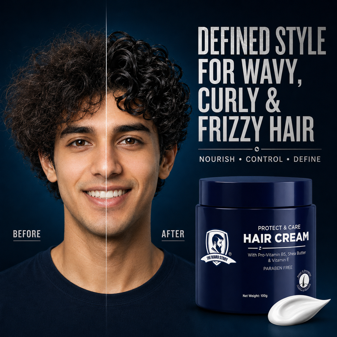 Mens Hair Cream UV Protect 100g