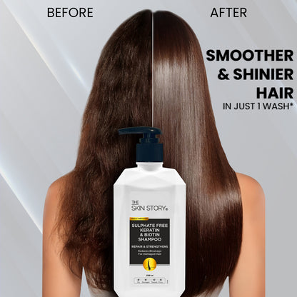 Sulphate-Free Keratin &amp; Biotin Shampoo – Repairs Damaged Hair